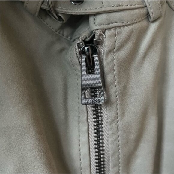 Guess NWT Mens Grey Quilted motorcycle drew suedes Jacket size XS - Picture 5 of 12